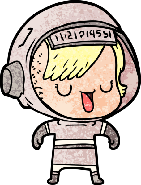 Bir insan tarafından çizilmiş astronot kadın.