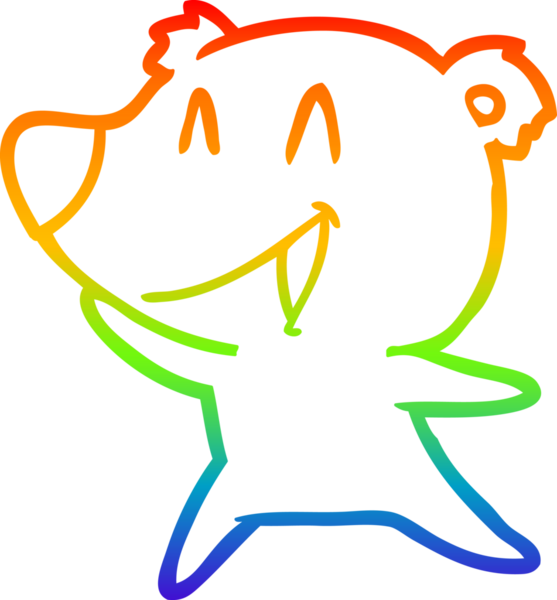 Bir insan tarafından çizilmiş gülen kutup ayısı çizgi filmi.