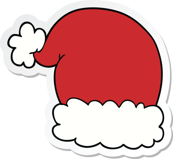 Bir insan tarafından çizilmiş bir karikatür Noel şapkasının çıkartması.