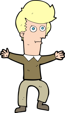 Çizgi film bir insan tarafından çizilmiş ürkmüş bir adam