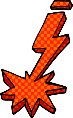 Bir insan tarafından çizilmiş karalama yıldırımı.