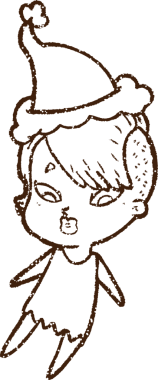 Bir insan tarafından çizilen neşeli kadın kömürü.