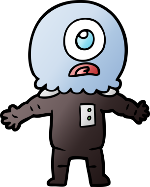 Çizgi film Tepegöz uzaylı uzay adamı bir insan tarafından çizildi.