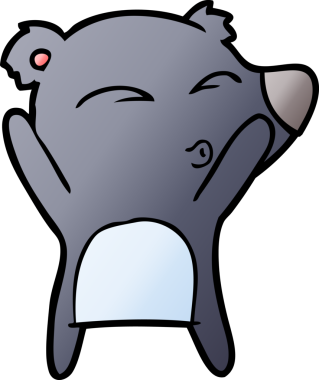 bir insan tarafından çizilmiş bir karikatür ıslık ayısı