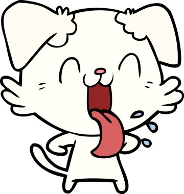 Bir insan tarafından çizilmiş nefes nefese bir köpek.