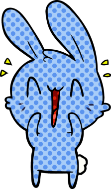 Bir insan tarafından çizilmiş şirin çizgi film tavşanı.