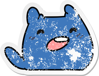 Bir insan tarafından çizilmiş kawaii uzaylı hayvanının serbest sticker 'ı.