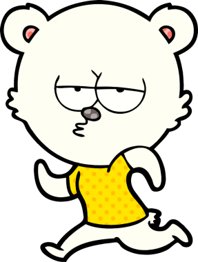 Sıkıcı kutup ayısı bir insan tarafından çizilmiş.