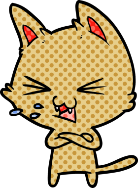 Bir insan tarafından çizilmiş kedi tıslaması.