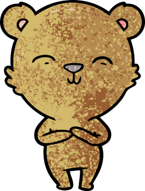 Bir insan tarafından çizilmiş bir çizgi film karakteri.