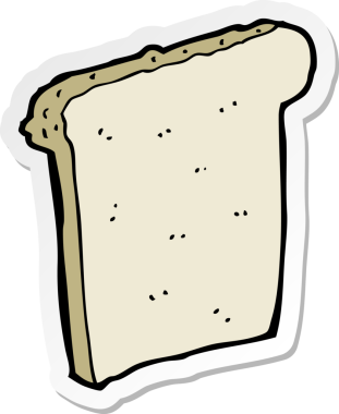 Bir insan tarafından çizilmiş bir ekmek diliminin çıkartması.