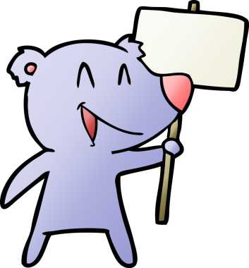 Protestocu ayı bir insan tarafından çizilmiş.