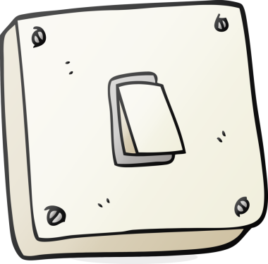 Bir insan tarafından çizilmiş serbest çizim ışık düğmesi