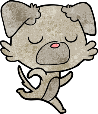 Bir insan tarafından çizilmiş çizgi film köpeği.