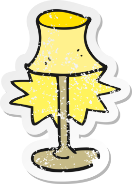 Bir insan tarafından çizilmiş çizgi film lambasının gerilimli yapıştırması.