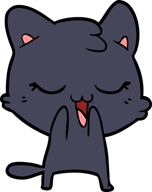 Bir insan tarafından çizilmiş çizgi film kedisi.