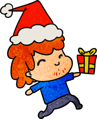 Bir insan tarafından çizilmiş Kawai çocuğunun el çizimi karikatürü.