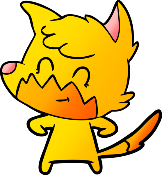 Bir insan tarafından çizilmiş tilki çizgi film karakteri