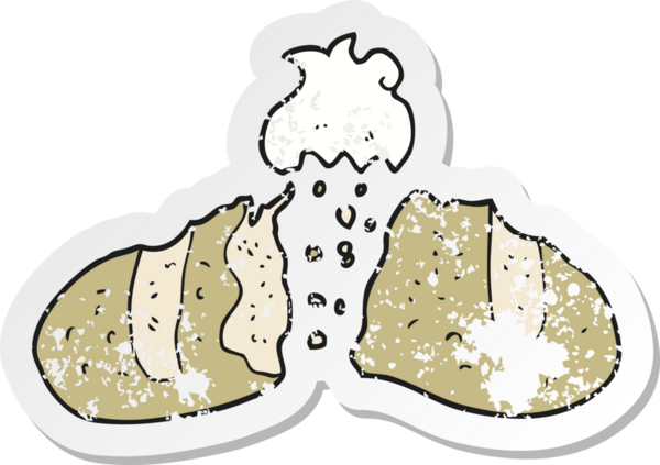 Bir insan tarafından çizilmiş bir somun ekmeğin gerilmiş yapıştırması.