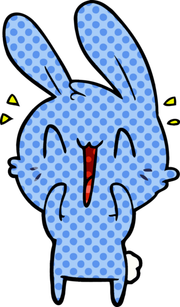 Bir insan tarafından çizilmiş şirin çizgi film tavşanı.