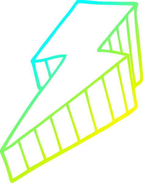 Bir insan tarafından çizilmiş bir karikatür desenli yıldırım çizimi.