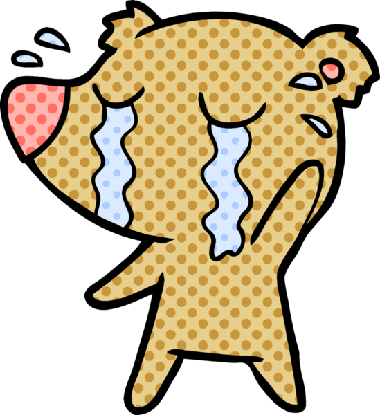 Bir insan tarafından çizilmiş ağlayan ayı.