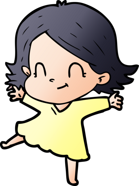 Bir insan tarafından çizilmiş karikatür dostu kız.