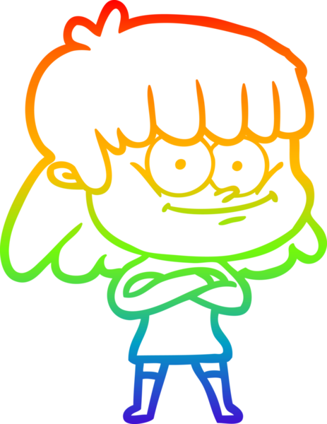 Bir insan tarafından çizilmiş gülümseyen bir karikatür çizimi.