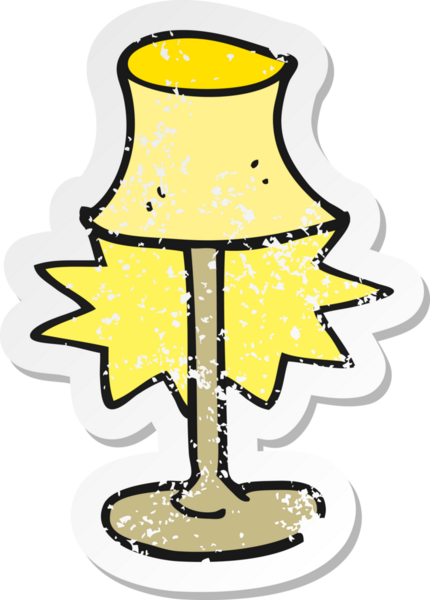 Bir insan tarafından çizilmiş çizgi film lambasının gerilimli yapıştırması.