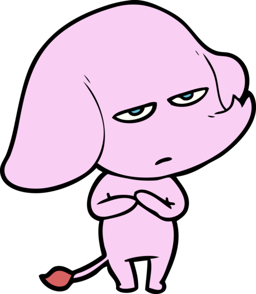 Bir insan tarafından çizilmiş kızgın bir fil.