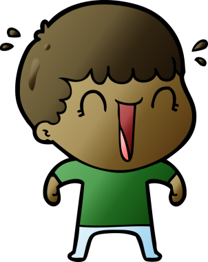 Bir insan tarafından çizilmiş gülen karikatür adam.