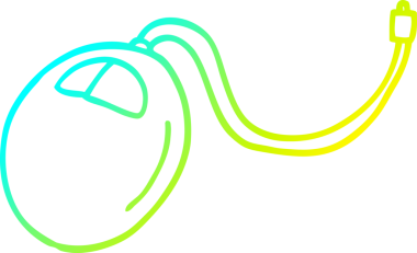 Bir insan tarafından çizilmiş eski bir bilgisayar faresinin soğuk gradyan çizimi