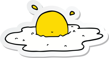 Bir insan tarafından çizilmiş karikatür yumurta etiketi.