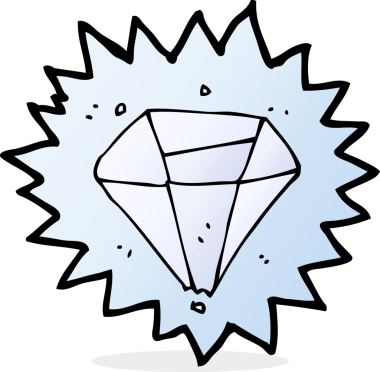 bir insan tarafından çizilmiş elmas karikatür