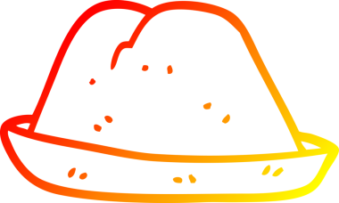 Bir insan tarafından çizilmiş çizgi film şapkasının sıcak çizgi çizimi