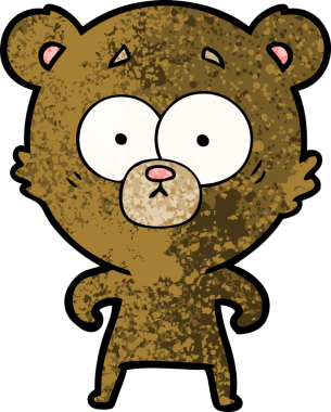 Bir insan tarafından çizilmiş sürpriz ayı karikatürü