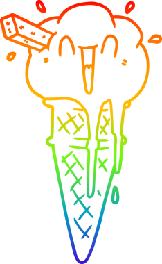 gökkuşağı gradyanı çizimi bir insan tarafından çizilmiş dondurma çizgi filmi