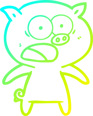 Bir insan tarafından çizilmiş bağıran domuz çizgi filmi çizimi.