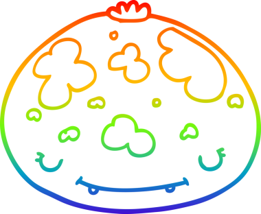 gökkuşağı gradyan çizgi çizimi bir insan tarafından çizilmiş bir kabak