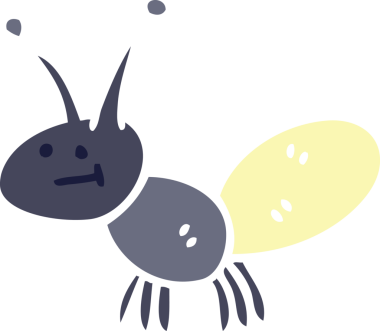 Bir insan tarafından çizilmiş garip çizgi film ışık böceği.