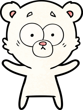 Bir insan tarafından çizilmiş kutup ayısı karikatürü