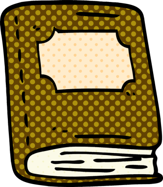 Bir insan tarafından çizilmiş eski deri bir kitap.