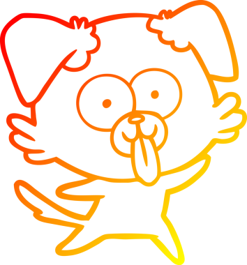 Bir insan tarafından çizilmiş dilli çizgi film köpeği çizimi.