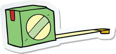 Bir insan tarafından çizilmiş bir mezura etiketi.