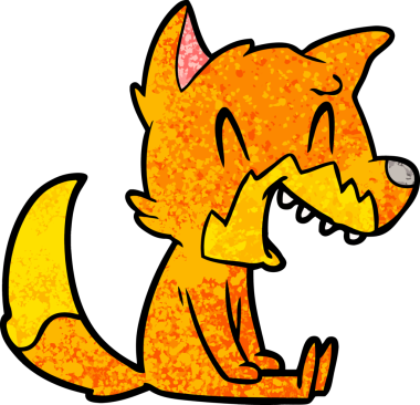 Bir insan tarafından çizilmiş tilki çizgi film karakteri