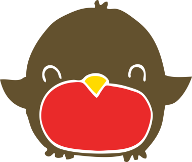 Bir insan tarafından çizilmiş düz renk çizgi film pengueni