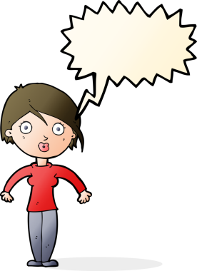 Bir insan tarafından çizilmiş konuşma balonlu bir karikatür.