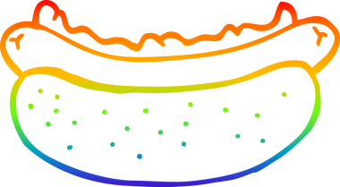 gökkuşağı gradyan çizgisi bir insan tarafından çizilmiş sosisli bir çizgi film.