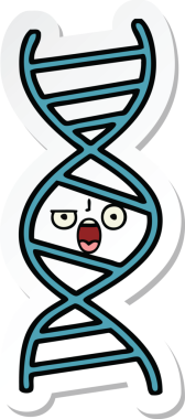 Bir insan tarafından çizilmiş şirin bir DNA ipliğinin çıkartması.