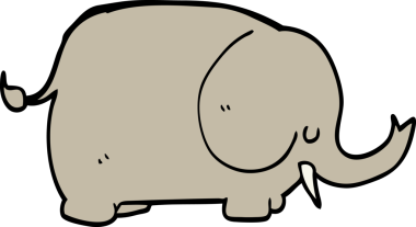 Bir insan tarafından çizilmiş bir fil.